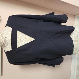 Flawless WISH brand navy blue blouse Small unique fun